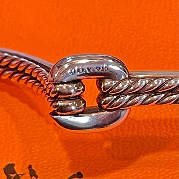 AUTH DAVID YURMAN Diamond Thoroughbred Link Bracelet Sterling Silver NEW RECEIPT - Picture 5 of 7